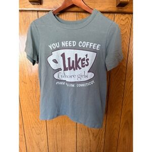 Gilmore Girls Lukes Diner You Need Coffee Graphic Tee Sage Green XS Stars Hollow